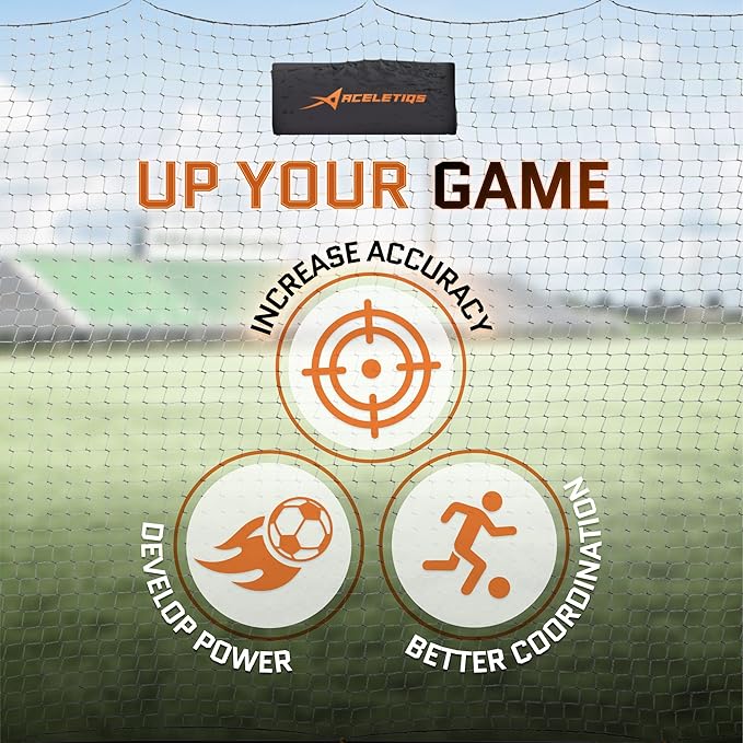 Soccer Rebounder Net 6x12 Feet Practice Soccer Training Equipment | Portable, Easy Assembly, Steel Frame | Perfect for Practicing Backyard Volley, Solo Training,Kickback, Passing, Pitchback