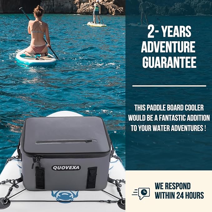 Paddle Board Cooler Bag, Sup Cooler, Coolers Deck Bag with 4 Pockets, Kayak Cooler Fits 30 Cans, Deck Coolers Bag for Paddleboard, Paddle Board Accessories with Phone Pouch