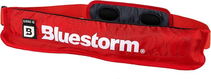 BLUESTORM Cirro 16 Manual Inflatable Belt Pack for Adults | US Coast Guard (USCG) Approved Life Jacket Waist Belt PFD for SUP Paddleboarding, Fishing & Kayaking