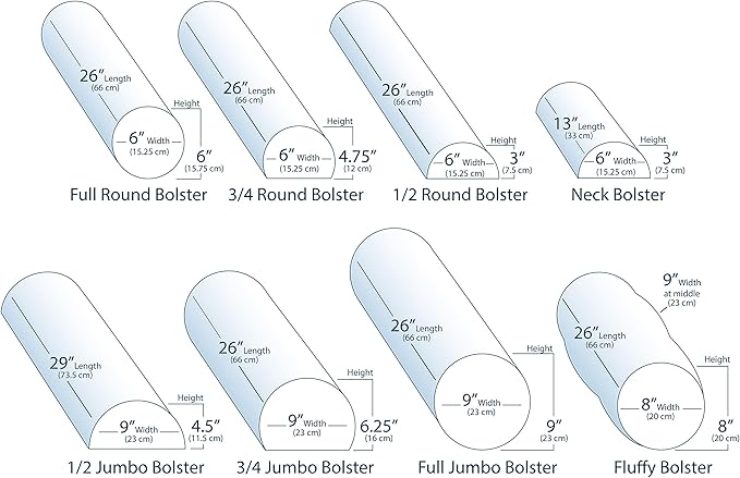 Earthlite Bolster Pillow Full Round – Durable Massage Bolster, 100% PU Upholstery incl. Strap Handle/Professional Quality for Massage Table/Back Pain Relief