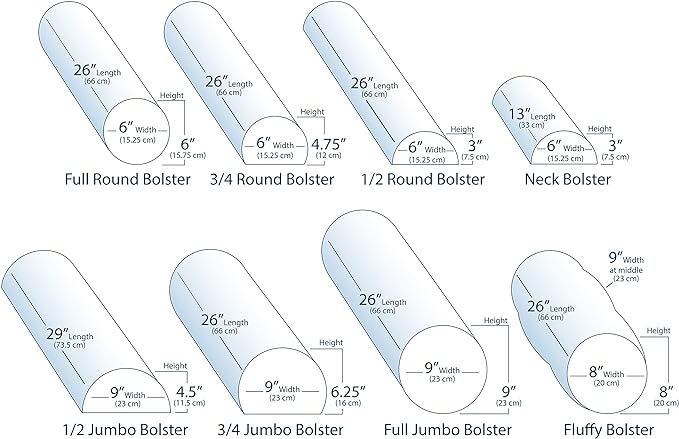 Earthlite Bolster Pillow Full Round – Durable Massage Bolster, 100% PU Upholstery incl. Strap Handle/Professional Quality for Massage Table/Back Pain Relief