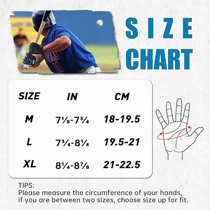 HLDD HANDLANDY Batting Gloves – Durable Grip, Breathable Baseball Softball Gloves for Adults Youth Kids – Gift for Players