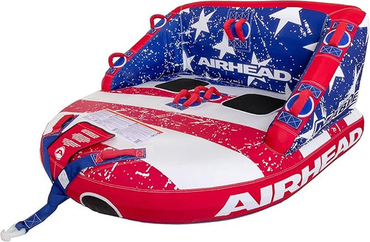 Airhead Mable Inflatable Towable Tube, 1-4 Rider Models, Dual Tow Points, Full Nylon Cover, EVA Foam Pads, Patented Speed Valve, Boat Tubes and Towables