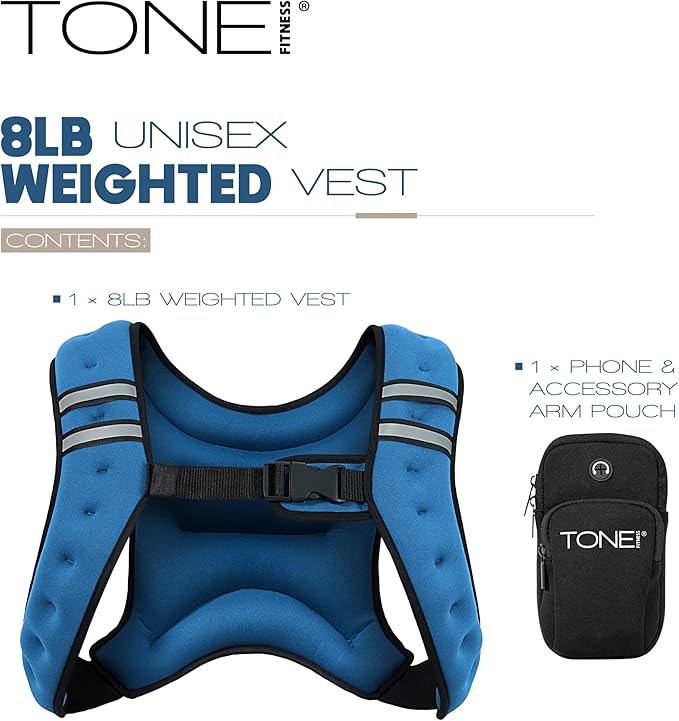 Tone Fitness Weighted Vest | 8lb or 12lb | Multiple Options
