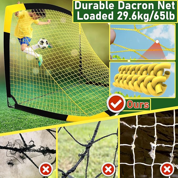 Soccer Goal Pop Up Foldable Soccer Net for Backyard 7x5FT,5x3.6FT,4x3FT,3x2.2FT