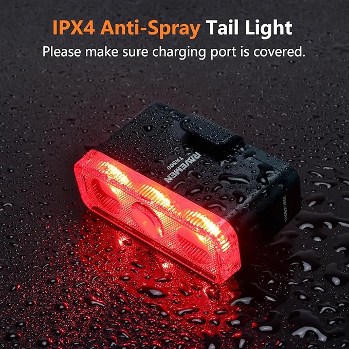 RAVEMEN TR500 500 Lumens Bike Tail Light for Daytime Night Riding, Brake Sensing Bike Rear Light with Side Visibility, 6 Light Modes, USB C Rechargeable Fit Round/Aero Seat Posts