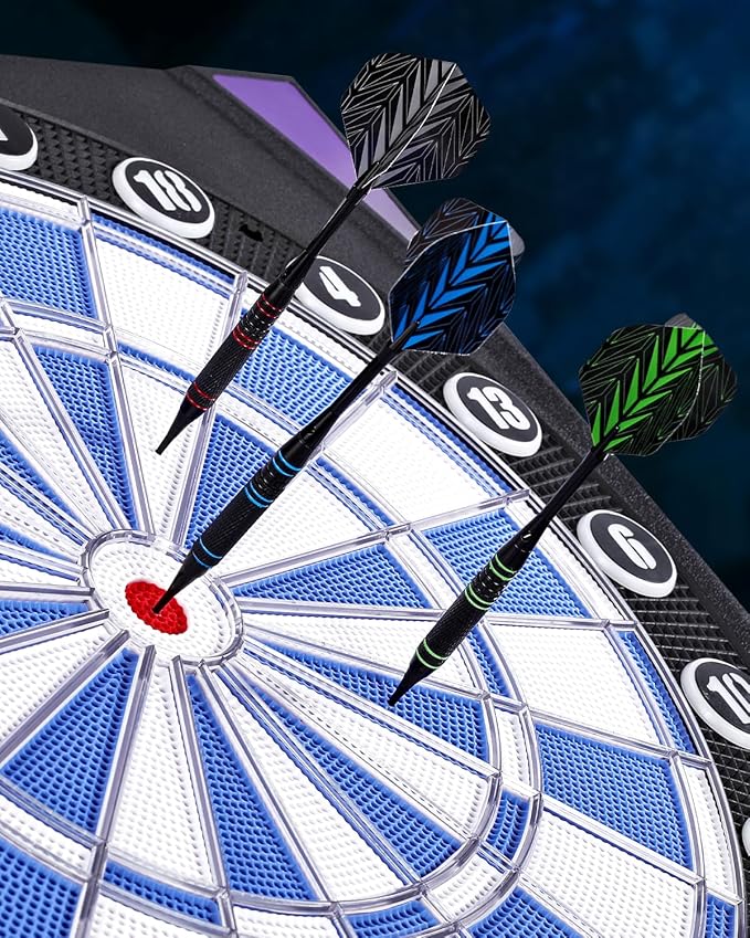 Electronic Dart Board with Bright Score Display, Multiple Games, and Durable Design-Perfect for Family Fun and Competitions-Includes Soft Tip with 12 Darts