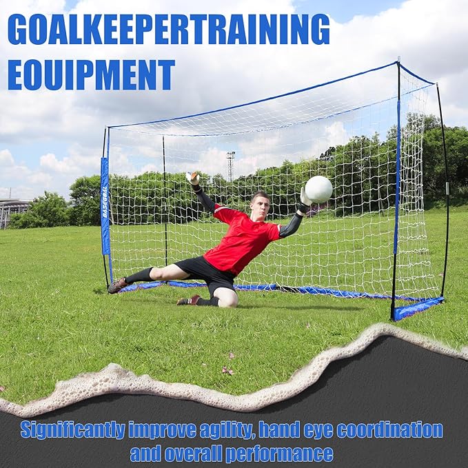 Soccer Goal,Soccer Net,Soccer Goals for Backyard,with Bow Frame,Collapsible Metal Base and Agility Ladder