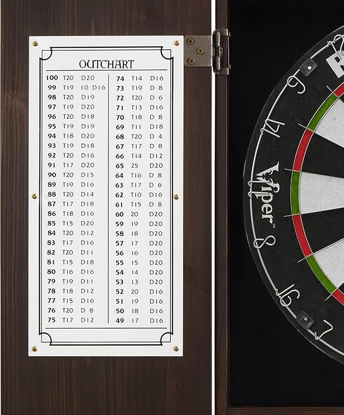 Viper Metropolitan Solid Wood Cabinet & Sisal/Bristle Dartboard Play-Ready Bundle