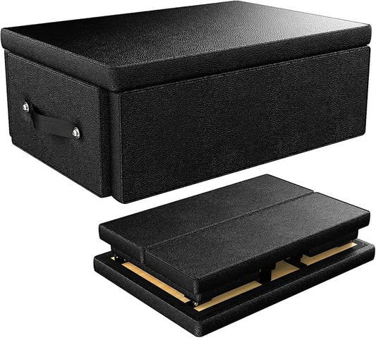 Pilates Box for Reformer 26 x 15 x 9.5 Inch Pilates Reformer Box, Premium PU and Wood Pilates Sitting Box, Home Use Pilates Bed/Pliates Reformer Machine Accessories, Black