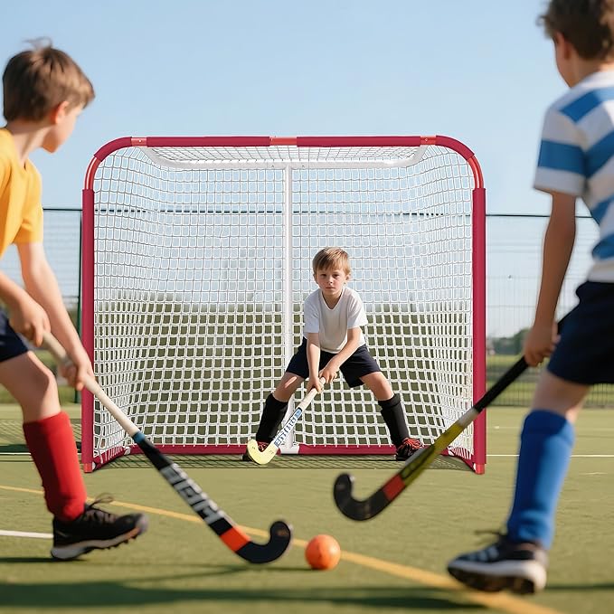 Soozier Soccer Goal, 6 x 4 ft All Weather Practice Soccer Net with Steel Frame, PE Mesh, Soccer Training Equipment for Indoor and Outdoor Use, Easy Assembly