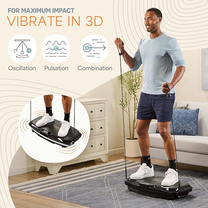 Lifepro Vibration Plate Exercise Machine with Magnetic Acupoints - Full Body Vibration Platform for Beginners and Recovery - Ideal Lymphatic Drainage Massager for Muscle Toning and Overall Fitness