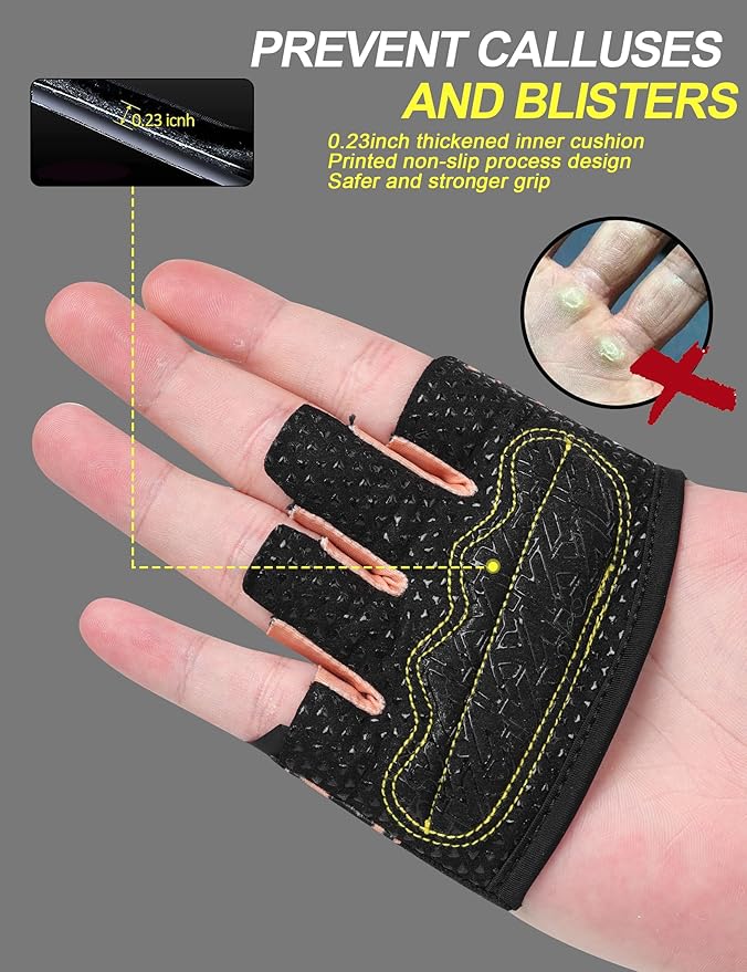 KUTOOK Weight Lifting Gloves for Women Gym Workout Gloves with Palm Protection & Extra Grip Breathable Exercise Gloves for Men Fitness