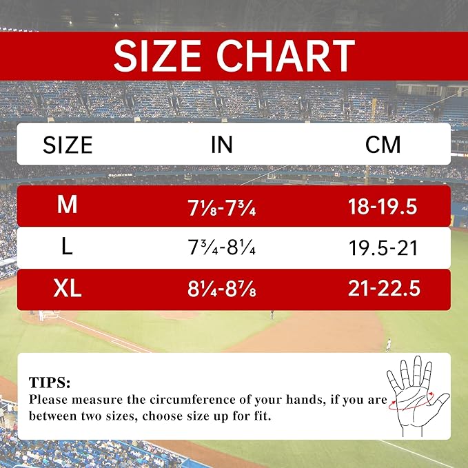 HANDLANDY Baseball Batting Gloves for Adult Youth, Grip Breathable Softball Batting Gloves Fit Men Kids Boys Girls