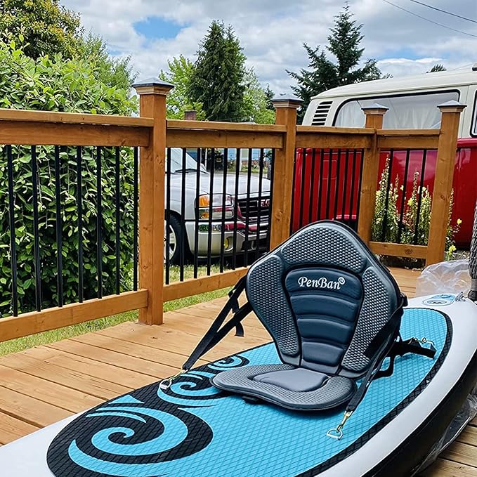 Universal Deluxe Kayak Seat Cushion with Storage Bag for Kayak,Padded Boat,SUP,Canoe,Fishing Boat,Seats with 4 Adjustable Straps