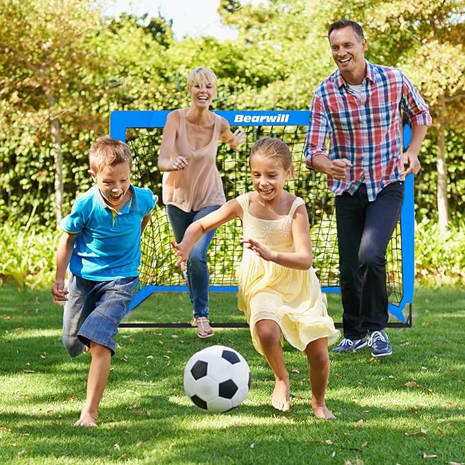 Soccer Goal, Kids Soccer Goals for Backyard Set of 2, 4x3ft Portable Soccer Goal Pop Up Soccer Net, Kids Soccer Net Training Equipment with Soccer Ball, Ladder, Cones, Targets