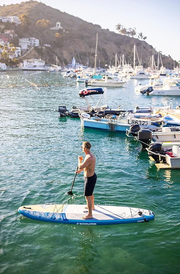 Boardworks SHUBU SUP - All Water Inflatable Stand-Up Paddle Board - SUP Includes Complete Kit with Paddle, Backpack Carry Bag, Leash, Dry Bag and Pump