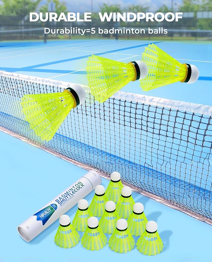 HIRALIY Badminton Birdies,Nylon Badminton Shuttlecocks with Stability Durability for Baseball Batting Practice Training,High Speed Birdie Balls for Backyards Indoor Outdoor Sports Activities