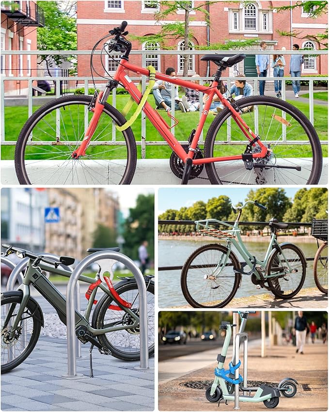 Sportneer Bike Lock: 5 Digit Combination High Security Anti Theft Bike Chain Lock - 3.2/3.6/4ft Heavy Duty Keyless Bicycle Lock for Bike, Motorcycle, Scooter, Door & Gate - 4/6mm Thick, Easy to Use