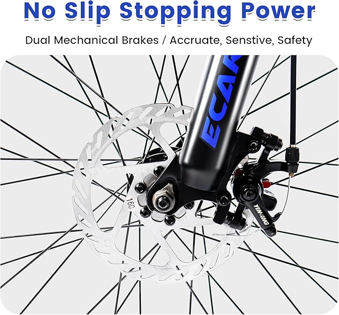 24/26/27.5 Inch Mountain Bike, Dual Full Suspension 21 Speed Womens Mens Mountain Bikes, Commuter Bike with Carbon Steel Frame and Dual Disc Brakes