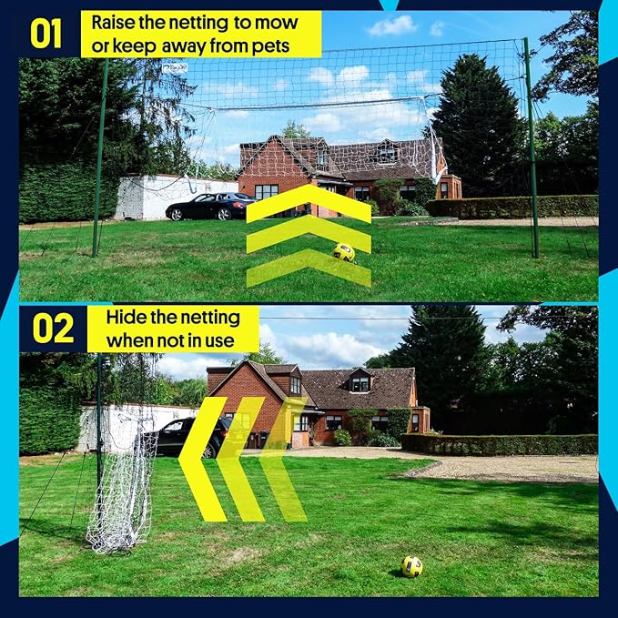 Soccer Goals & Soccer Backstop Net with Rebounder - All-in-One Backyard Net - Sports & Outdoors Soccer Goal for Volley, Passing, Solo Training