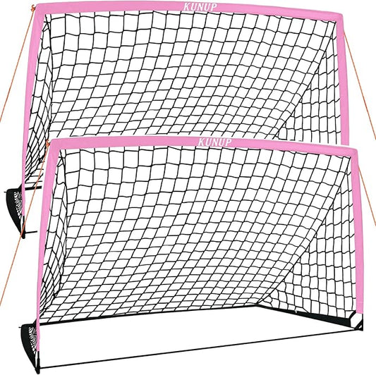 2 of 5×3 6x4 9x5 FT Portable Kids Soccer Goals Set, Foldable Soccer Practice Nets for Backyard with Carrying Bag for Toddler Youth Pop Up Soccer Training Equipment Indoor Outdoor Sports Game Gift