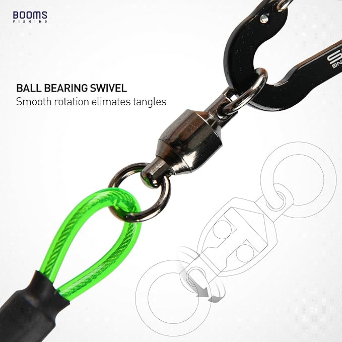 Booms Fishing T02 Fishing Pole Tether, Kayak Paddle Leash, Paddle Board Fishing Accessories, Heavy Duty Fishing Lanyard for Fishing Tools/Rods/Paddles