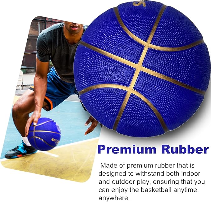 Senston 27.5‘’/29.5'' Basketball Outdoor Indoor Rubber Basketball Ball for Kids/Adult Official Size 5/7 Basket Ball with Pump