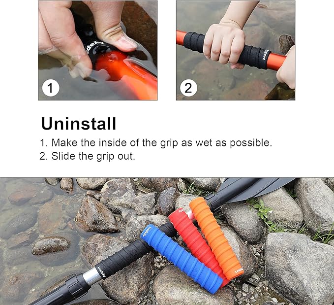 Ayaport Kayak Paddle Grips Non-Slip Silicone Wraps Blister Prevention Kayaking Accessories for Take-Apart Paddles