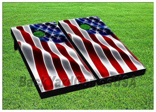 American Flag Series - Premium Cornhole Boards - Includes 2 Regulation Size 4' x 2' Cornhole Boards, and a Set of 8 Double Stitched Cornhole Bags
