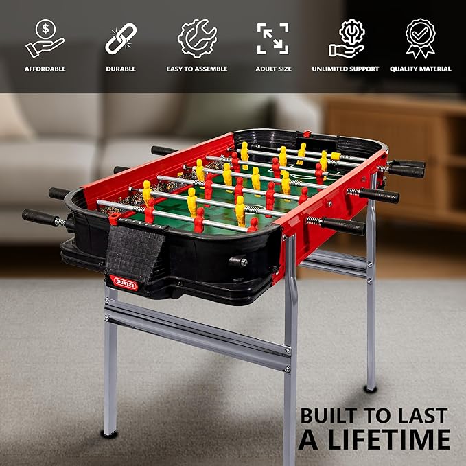 Outdoor Foosball Table Adult Size - Game Tables for Adults with Balls & Players - Soccer Table Game for Indoor Use - Weatherproof Perfect for Tournaments