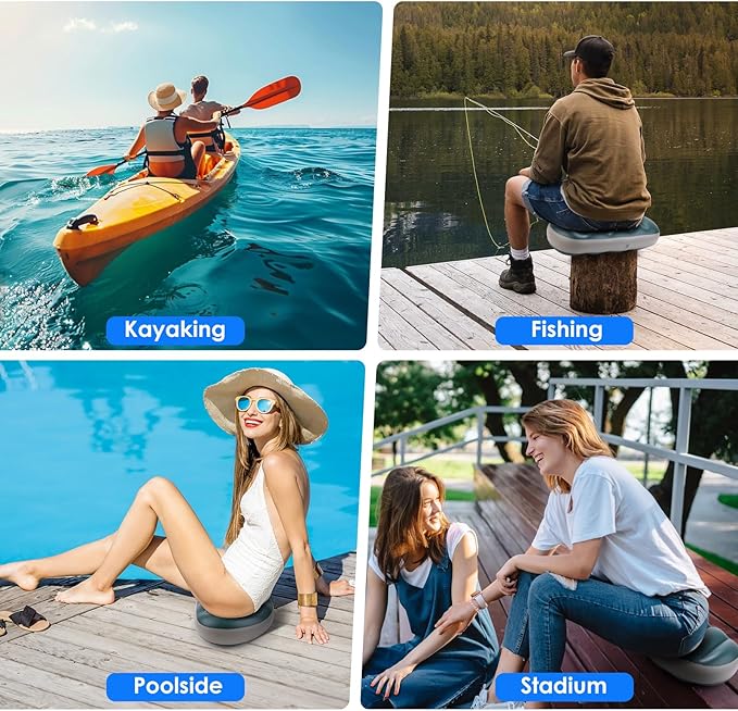 2 Pack Kayak Seat Cushions, Waterproof, Thicken, Canoe Seats, Kayaking Accessories, Kayak Seat Pad, Sit On Top Kayak