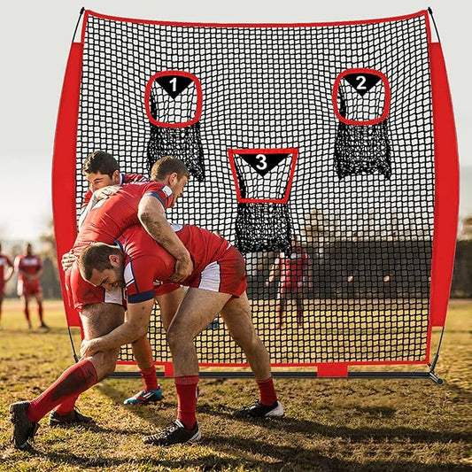 Football Nets for Throwing, Football Target Net Quarterback Throwing Net Football Target Practice Accuracy, Portable Football with 3 Throwing Targets