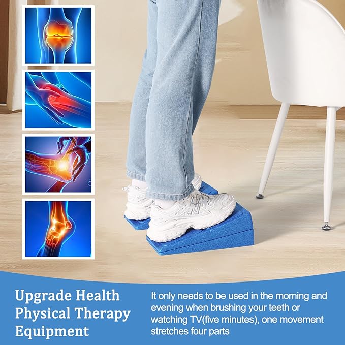 Slant Board Squat Wedge for Calf Stretching，3 Pcs 12" x 6.3" Foot Stretcher Balance Board for Plantar Fasciitis, Adjustable Foam Slant Board Wedge Great for Exercises