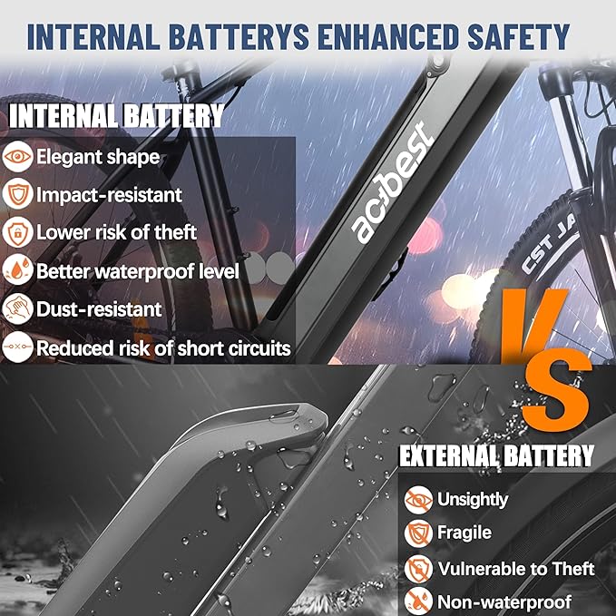 Core Electric Bike for Adults - Peak 1000W/1200W Brushless Motor Ebike, 468&500Wh Removable Built in Battery 26&27.5X2.1 Tire Step Over Bicycle with 7 Speed, Commute E Bikes