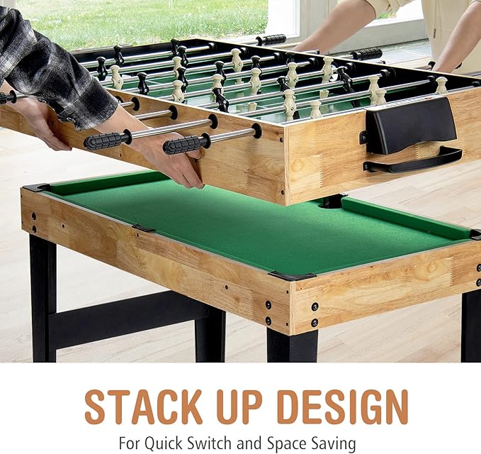 Goplus 10-in-1 Combination Multi Game Table Set, Adult Size Combo Game Table W/Foosball, Table Tennis, Pool, Air Hockey Table, Bowling, Chess, Checkers, Backgammon for Family Game Night