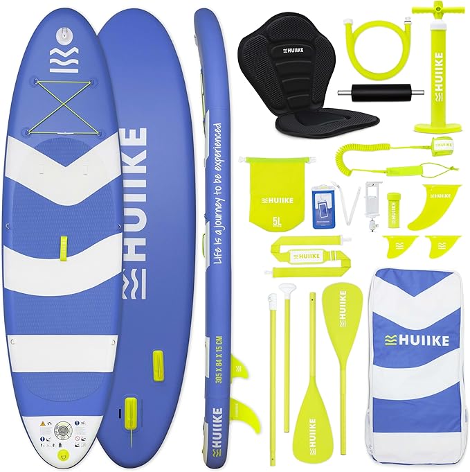 Inflatable Paddle Board for Adults with Accessories Included, Oar, Fins, Pump. Stand Up Paddleboard Great Stability and Resistance. 10’ x 33" x 5.9", Maximum Load 286 lb