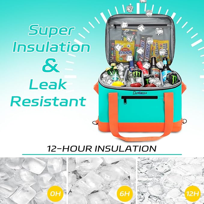 Paddle Board Cooler Waterproof, Super Capacity SUP Paddleboard Deck Cooler with Shoulder Strap & 6 Elastic Rope Clips, Paddle Board Accessories Bag for Stand Up Paddleboard and Kayak