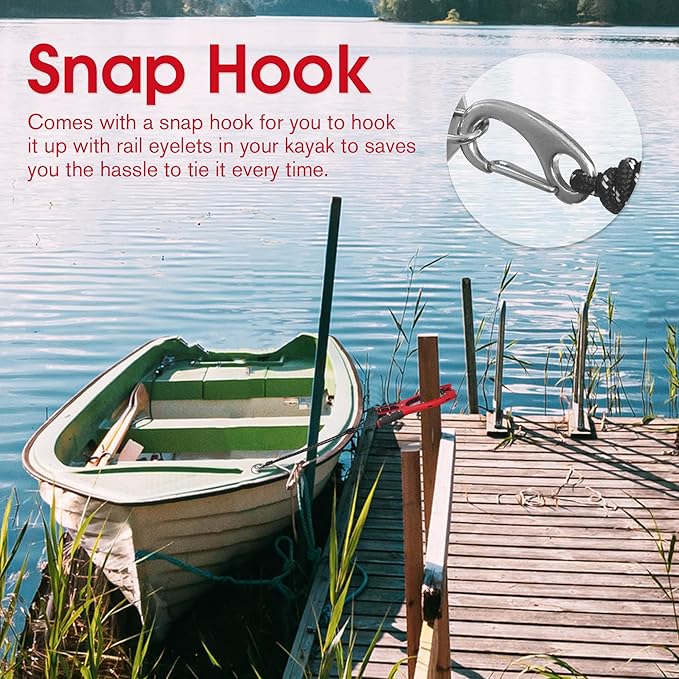 Antidious Kayak Brush Gripper, Kayak Anchor Grip with 16.4ft Paracord and Snap Hook to Anchor Float, Canoe, Boat for Fishing Boating Camping