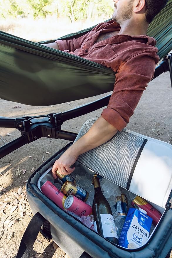 AO Coolers Stow 'n Go Canvas Soft-Sided Cooler, Low Profile and Leak Proof, Insulated for 24-Hour Cold, Smoke, 38-Can