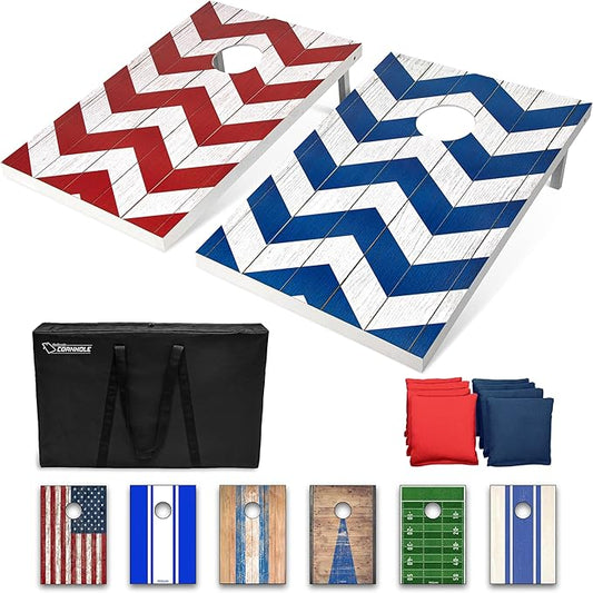 GoSports Portable Cornhole Sets, 8 Styles – Choose 4 x 2 ft or 3 x 2 ft - Boards Include 8 Bean Bags, Travel Case, and Game Rules