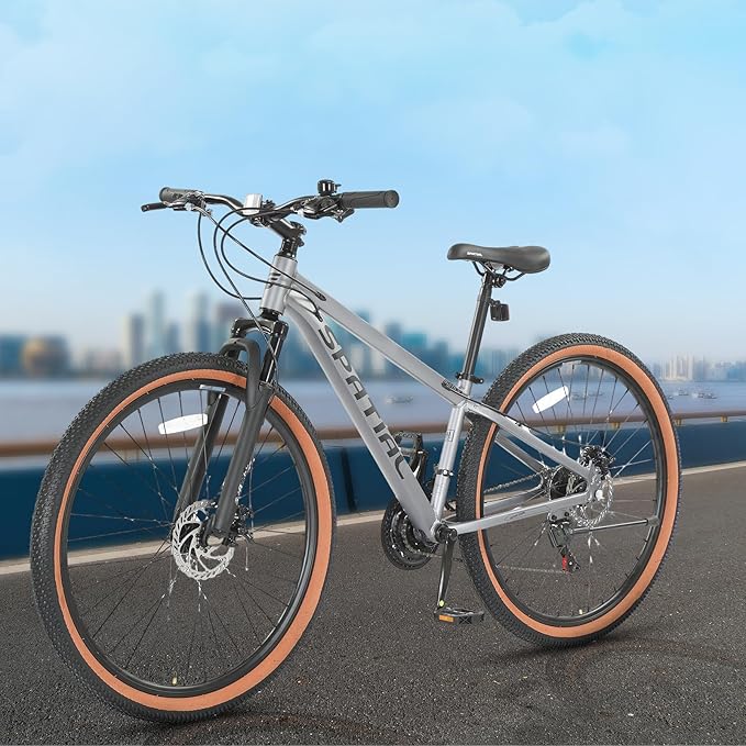 SPATIAL Mountain Bike, 24/26/27.5/29 inch Outdoor Cycling Bike,21/8 Speed Lightweight Aluminum Frame | Dual Disc Brakes,Adjustable Ergonomic Seat for Men Women Adult,MTB Bicycle