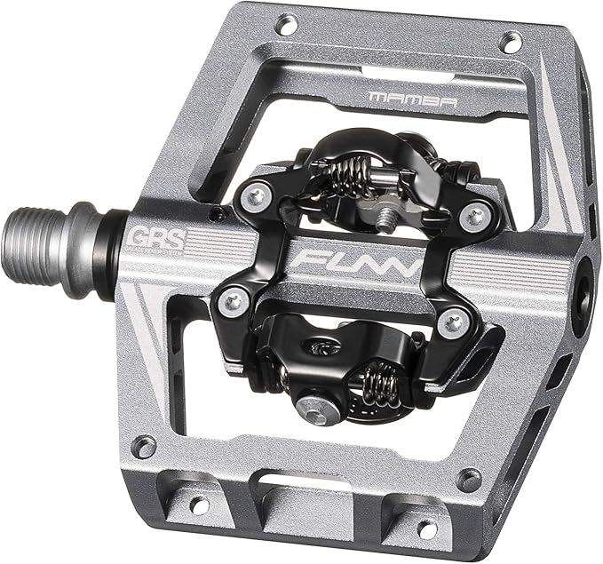 Funn Mamba S MTB Clipless Pedals, Double Sided Clip Compact Platform Mountain Bike Pedals, Compatible with SPD Cleats, 9/16-Inch CrMo Axle Bicycle Pedals for MTB/BMX/Gravel Cycling