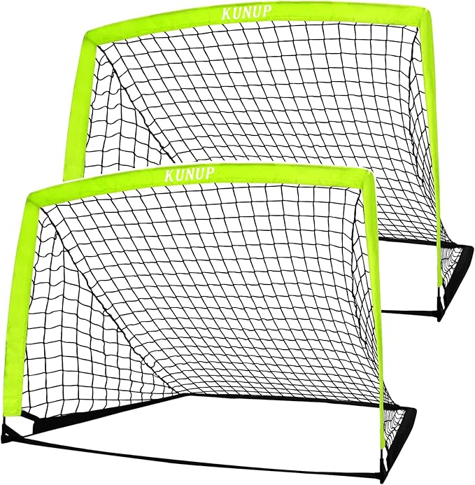 2 of 5×3 6x4 9x5 FT Portable Kids Soccer Goals Set, Foldable Soccer Practice Nets for Backyard with Carrying Bag for Toddler Youth Pop Up Soccer Training Equipment Indoor Outdoor Sports Game Gift