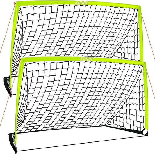 2 of 5×3 6x4 9x5 FT Portable Kids Soccer Goals Set, Foldable Soccer Practice Nets for Backyard with Carrying Bag for Toddler Youth Pop Up Soccer Training Equipment Indoor Outdoor Sports Game Gift