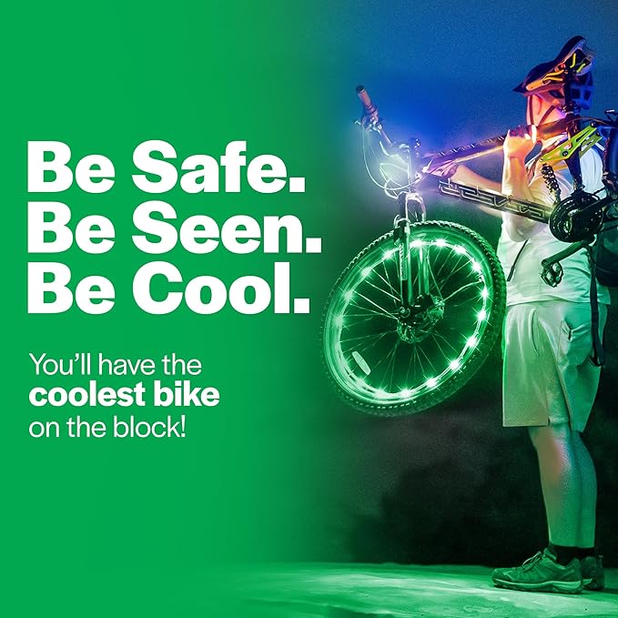 Brightz WheelBrightz LED Bike Wheel Lights - 2025 Edition with Superior Straps & LED-Weatherproof Shield! 14 Colors - Unmatched Durability, Visibility & 48+ Hours of Dazzling Illumination