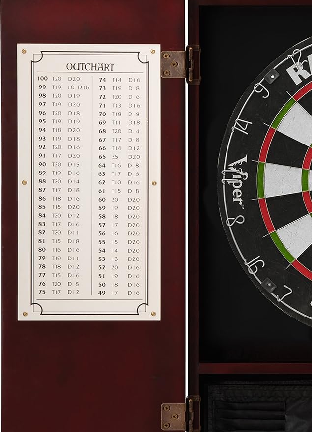 Viper Metropolitan Solid Wood Cabinet & Sisal/Bristle Dartboard Play-Ready Bundle