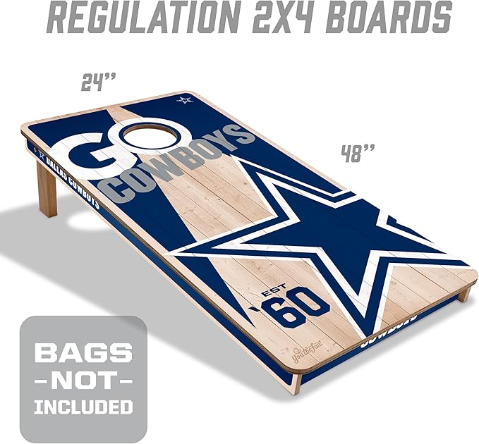 YouTheFan NFL 2’ x 4’ Professional Wood Cornhole Game