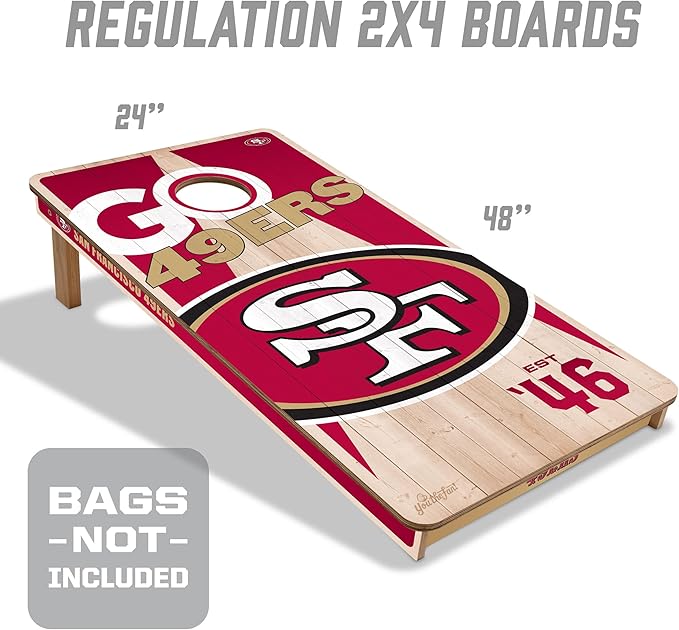 YouTheFan NFL 2’ x 4’ Professional Wood Cornhole Game
