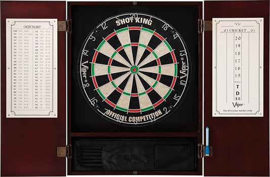 Viper by GLD Products Metropolitan Solid Wood Cabinet & Sisal/Bristle Dartboard Play-Ready Bundle